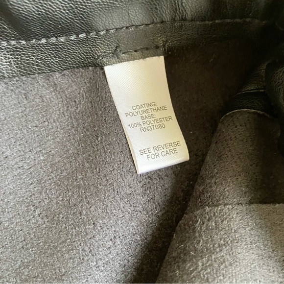 Cato Black Faux Leather Pull On‎ Tapered Ankle Pants Stretchy Fall Sz L NWT - Picture 12 of 14